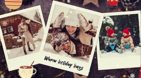 پروژه پریمیر عکس های پولاروید کریسمس Christmas Polaroid Journey