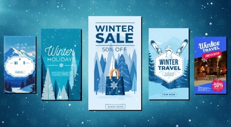 پروژه آماده افتر افکت ریل اینستاگرام کریسمس Winter Christmas Reels