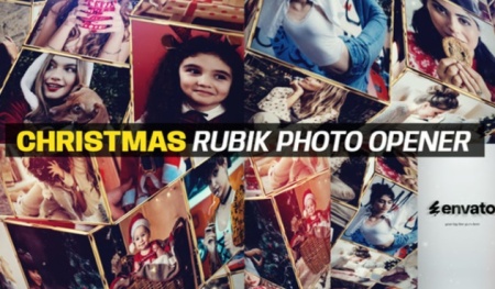 پروژه افتر افکت افتتاحیه کریسمس با مکعب روبیک Christmas Rubik