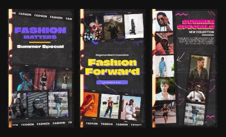 پروژه افتر افکت استوری اینستاگرام فشن Fashion Film Strip Story
