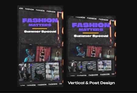 پروژه افتر افکت 10 استوری اینستاگرام فشن Fashion Film Strip Story