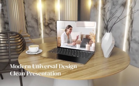 دانلود پروژه افتر افکت پرومو موکاپ لپ تاپ Luxury Laptop Mockup