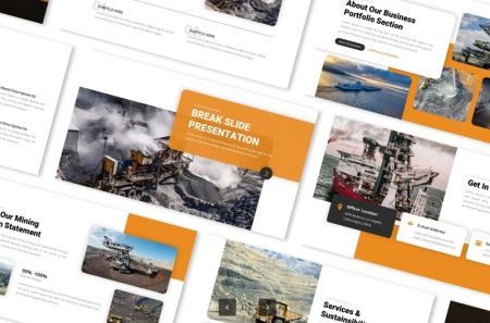 قالب و تم پاورپوینت معدن