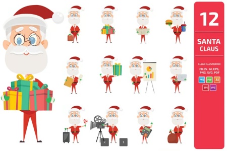 دانلود وکتور کاراکتر بابانوئل