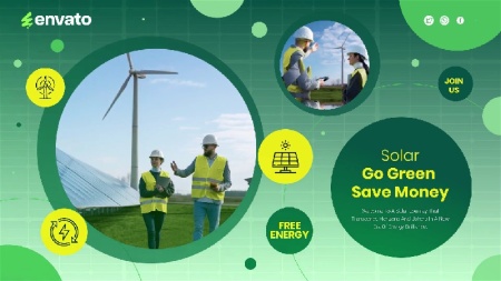 پروژه افتر افکت معرفی انرژی پاک Solar and Wind Alternative Power