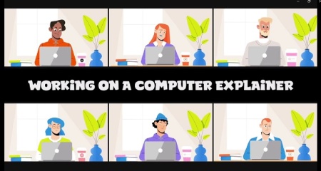 پروژه افتر افکت موشن گرافیک کارکردن با کامپیوتر Working On A Computer