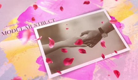 پروژه اسلایدشو افتر افکت با گلبرگ Brushed Petals Slideshow