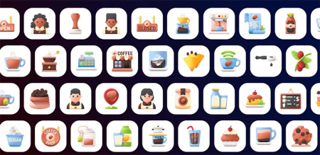 خرید آیکون های سه بعدی کافی شاپ