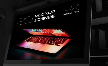 دانلود پروژه پریمیر مجموعه موکاپ آی مک Dark IMac Mockup