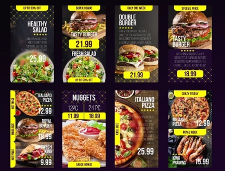 پروژه افتر افکت استوری اینستاگرام رستوران بیرون بر Food Delivery