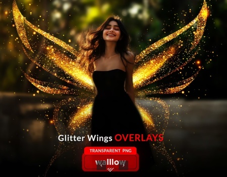 15 افکت png بال طلایی فرشته برای ادیت