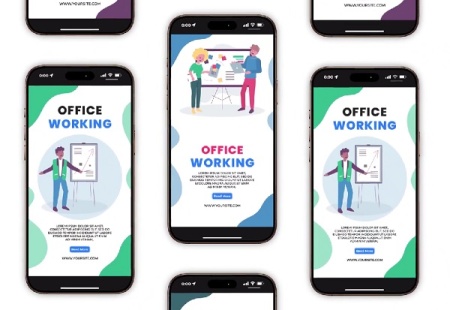 پروژه افتر افکت موشن گرافیک 4 استوری اداری اینستاگرام