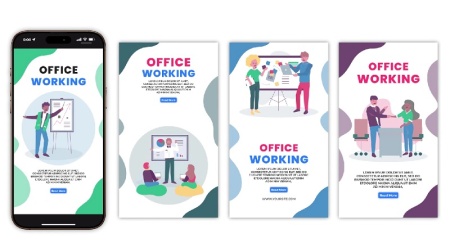 پروژه افتر افکت موشن گرافیک 4 استوری اداری اینستاگرام