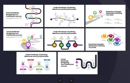 قالب اینفوگرافیک لایه باز با طرح نقشه راه Roadmap