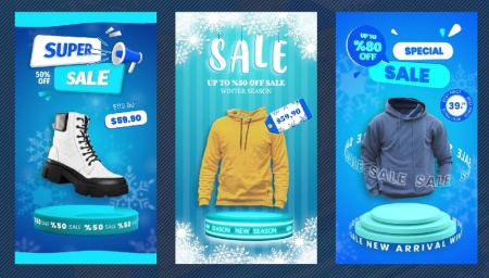دانلود پروژه افتر افکت استوری فروش ویژه زمستانی Winter Sale Stories