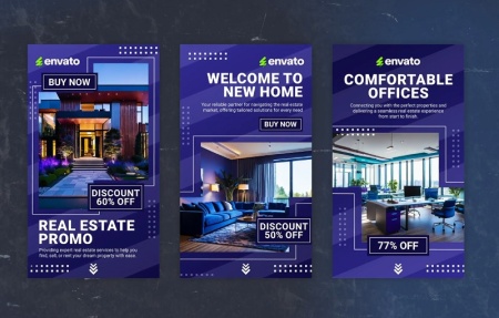 دانلود پروژه افتر افکت 5 استوری اینستاگرام املاک Real Estate Stories