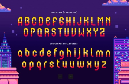 فونت پیکسلی انگلیسی Bitmap Pixel Font