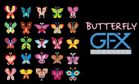 دانلود طرح لایه باز وکتور پروانه