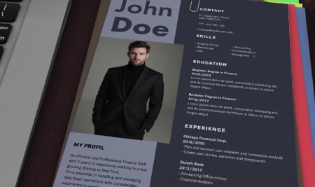 دانلود پروژه آماده پریمیر کیت رزومه شرکتی Resume CV Mockup Kit