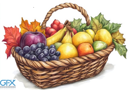 عکس سبد میوه کارتونی