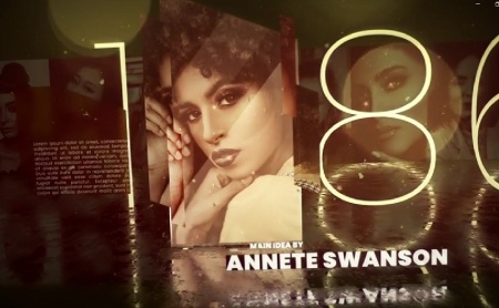 پروژه اسلایدشو افتر افکت با تم طلایی Timeline Slideshow Golden