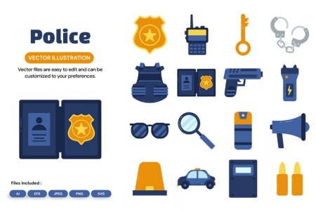 وکتور المان های پلیس