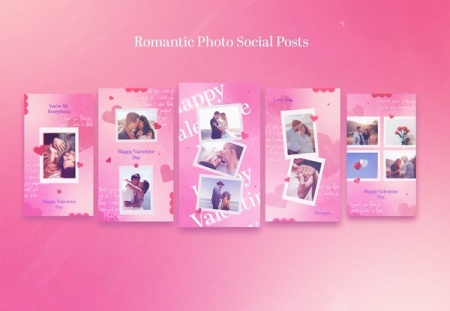 پروژه افتر افکت اینستاگرام عاشقانه Romantic Photo Social Posts