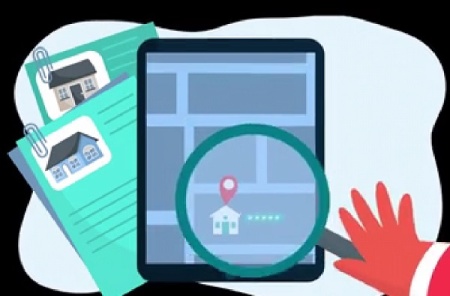 فوتیج موشن گرافیک جستجوی آنلاین خانه Searching House Online