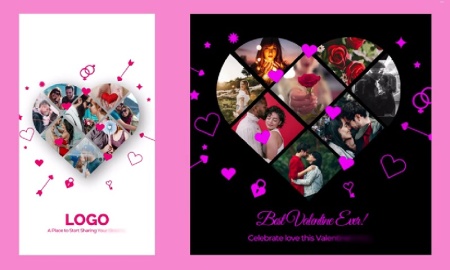 پروژه افتر افکت اینترو ولنتاین با کلاژ عکس Valentine's Photo Collage