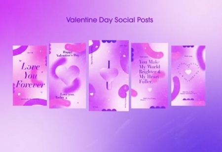 پروژه افتر افکت 5 پست اینستاگرام ولنتاین Valentine Social Posts