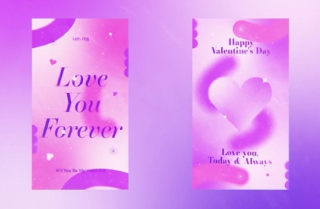پروژه آماده افتر افکت اینستاگرام ولنتاین Valentine Social Posts