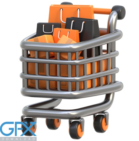png سه بعدی 3d سبد خرید با کیفیت