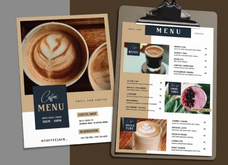 دانلود طرح لایه باز منو کافی شاپ