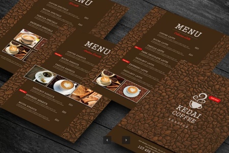 طرح لایه باز منو کافه Coffee Menu