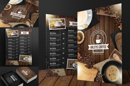 قالب لایه باز منو کافی شاپ