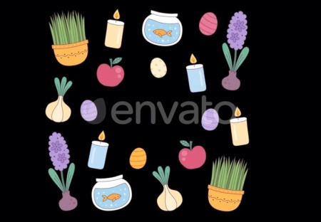 فوتیج کروماکی المان های نوروزی متحرک