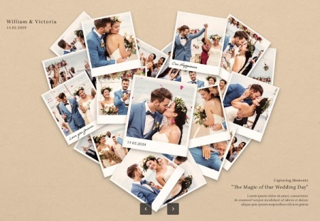 طرح PSD لایه باز کلاژ عکس قلب Love Heart Photo Collage