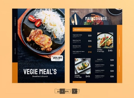 دانلود طرح لایه باز منو رستوران