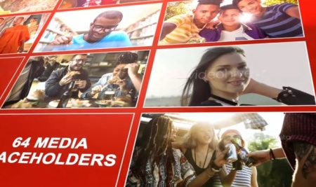 پروژه آماده افتر افکت اسلایدشو مکعب 3بعدی Mosaic Rectangle