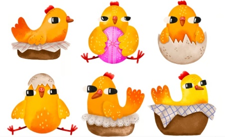 وکتور جوجه کارتونی لایه باز با کیفیت بالا