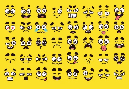 وکتور چشم و دهن کارتونی