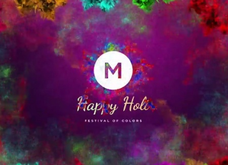 پروژه آماده پریمیر نمایش لوگو رنگارنگ Holi Greetings Logo