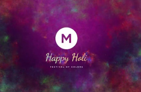 دانلود پروژه پریمیر نمایش لوگو رنگارنگ Holi Greetings Logo