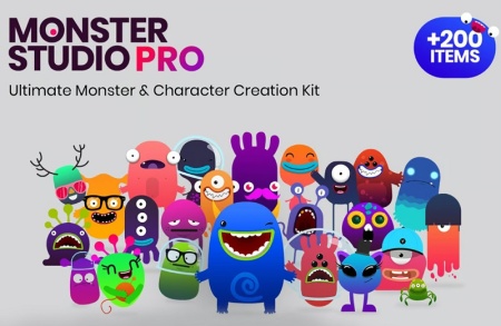 مجموعه وکتور هیولا بامزه برای استفاده در پروژه‌های گرافیکی