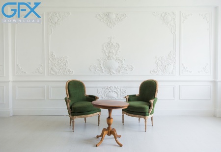 تصویر اتاق سفید مینیمال مناسب طراحی آتلیه با کیفیت بالا