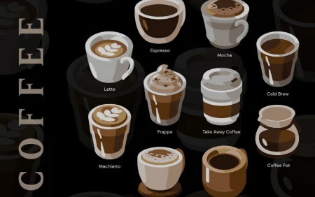 وکتور فنجان قهوه مناسب منو کافی‌شاپ