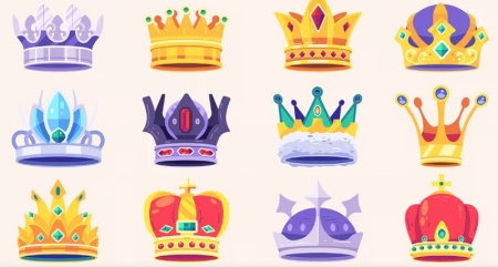 بهترین وکتورهای تاج رنگی و طلایی