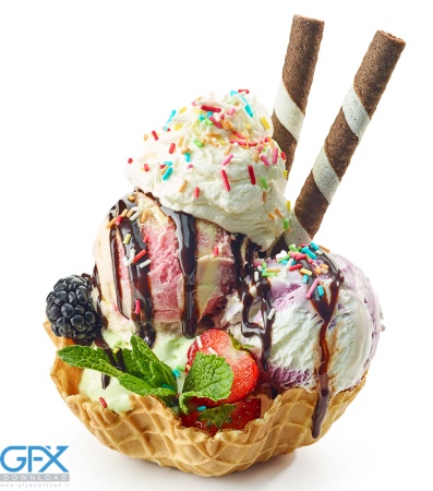 عکس بستنی جذاب با طراحی خاص برای تبلیغات خوراکی