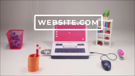 صحنه انیمیشنی میز کار در پروژه آماده افتر افکت Realistic Office