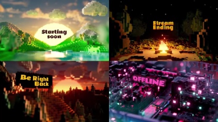 دانلود پروژه پریمیر VoxelVerse Stream Logo Kit مخصوص استریم و گیمرها